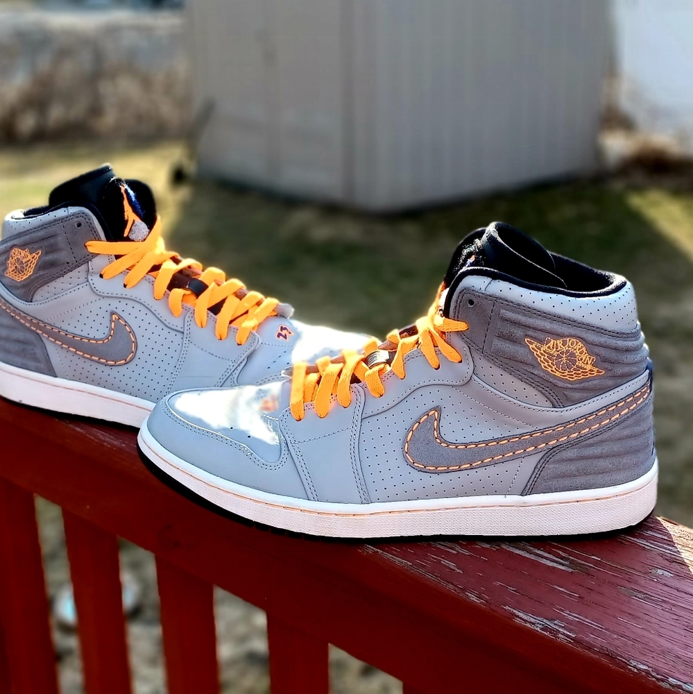 Nike Air Jordan 1 Retro 93 Wolf Grey Bright Citrus Sz12
